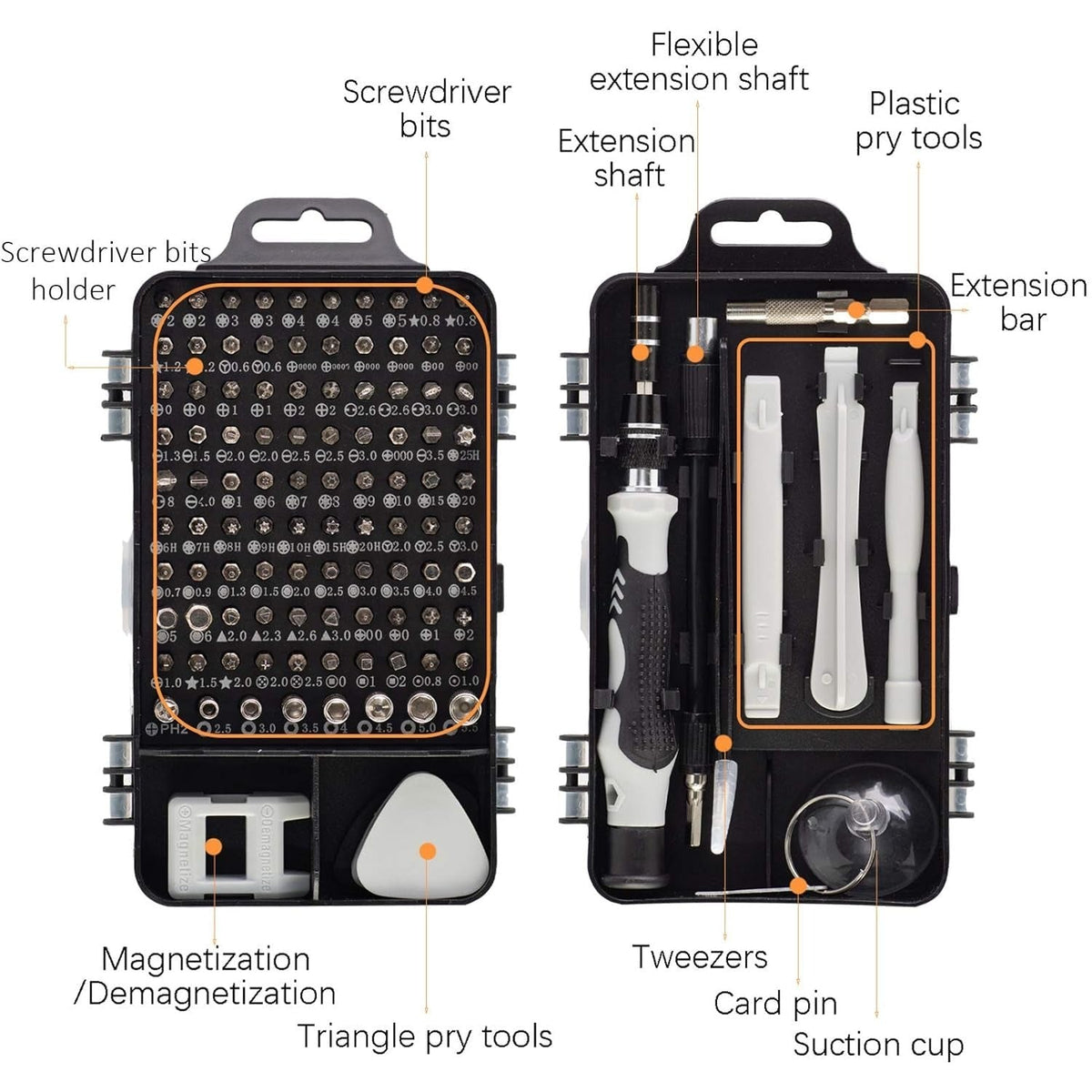 115-in-1 Screwdriver Set – Magnetic Precision Tool Kit